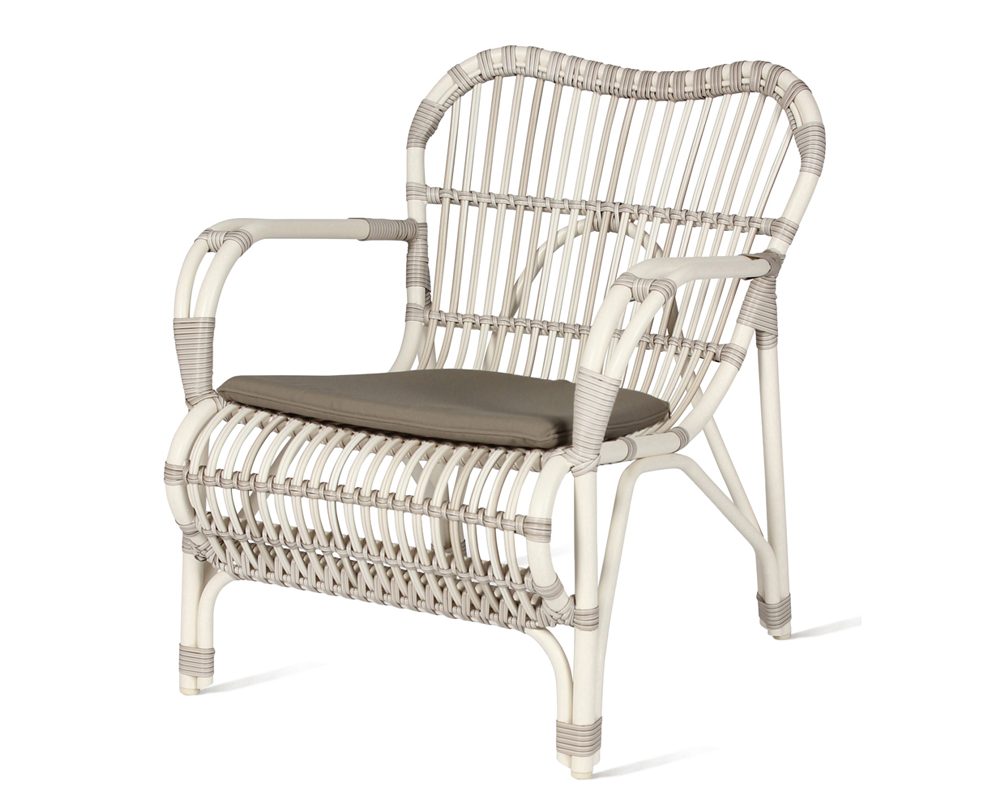 VINCENT SHEPPARD LAZY LUCY WHITE WICKER OUTDOOR ARMCHAIR – SBID-Pro