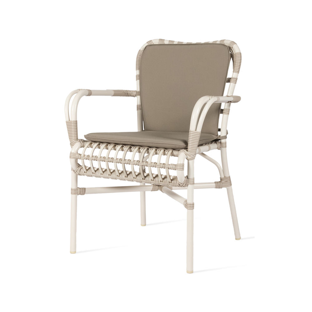 VINCENT SHEPPARD LUCY WHITE WICKER OUTDOOR DINING ARMCHAIR – SBID-Pro