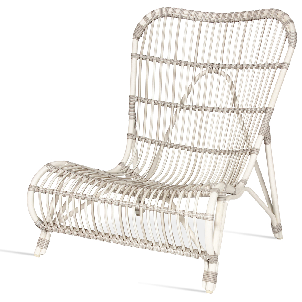 VINCENT SHEPPARD LUCY WHITE WICKER OUTDOOR LOUNGE CHAIR SBIDPro