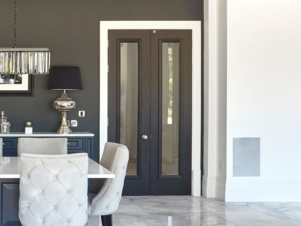 black glazed interior doors